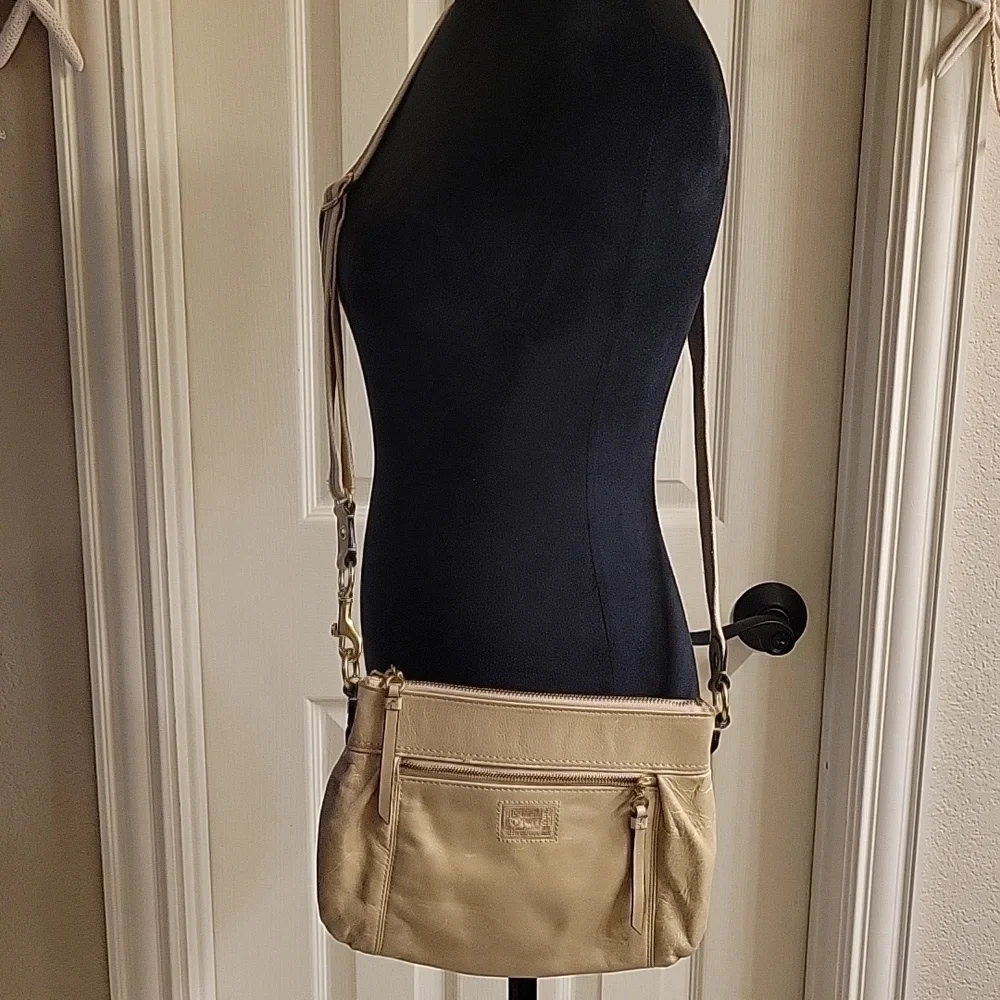 Coach Poppy Cream Leather Crossbody Bag
